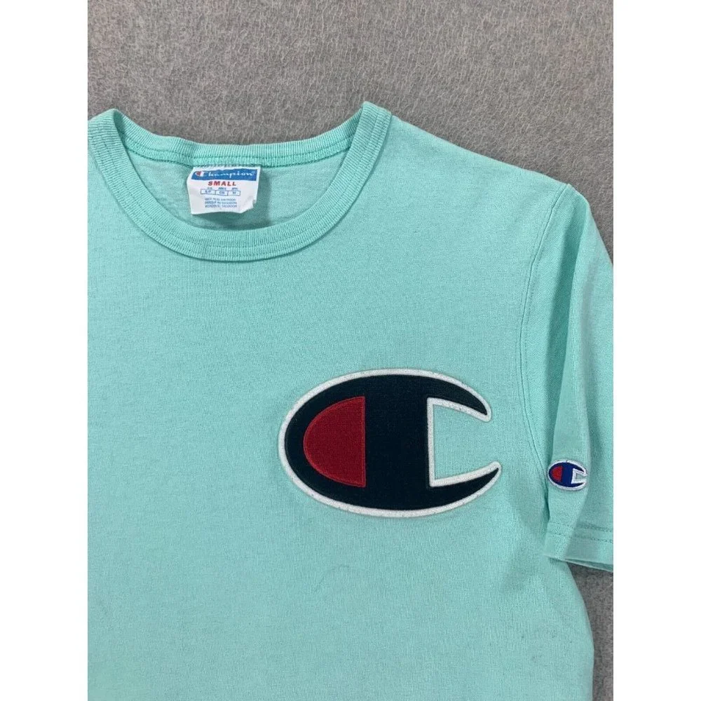 Champion Vintage Big Logo Short Sleeve Crew Tee Shirt (Men's Small) - Picture 2 of 9
